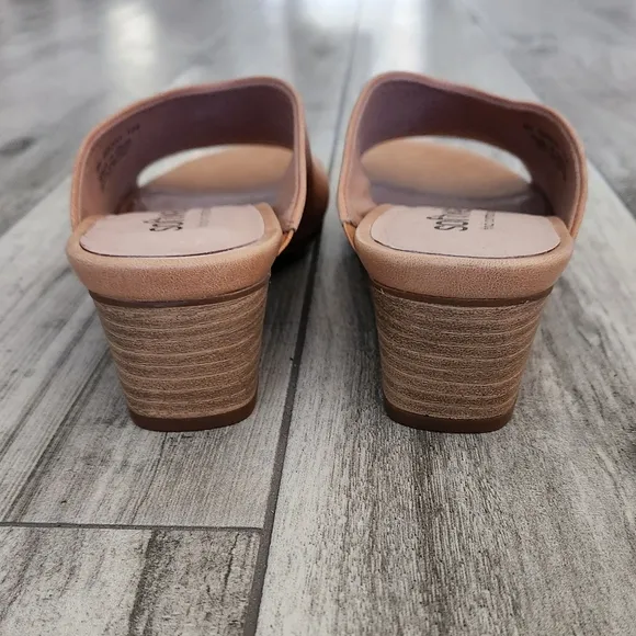 SOFTWALK PARKER Mule Heels Sandals Camel Tan Congac Open Toe Slip On Comfort 8N