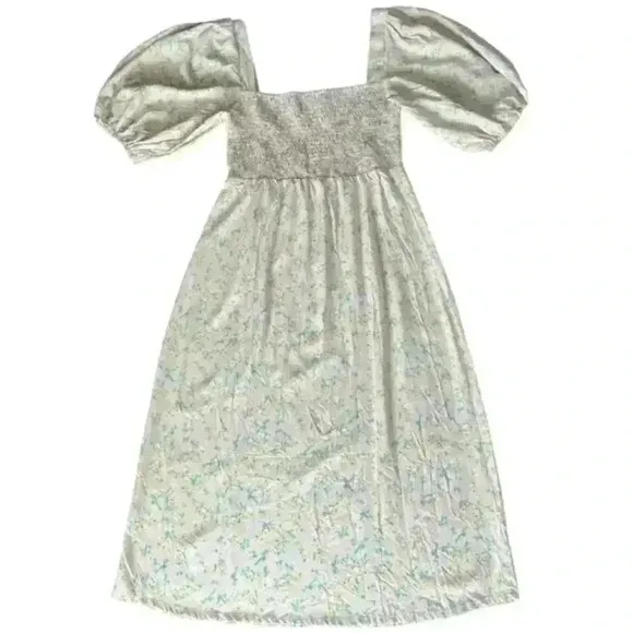 Sokee Collective Side Shoulder Pouf Dress. Lavender/Yellow Floral. Sz Small. NWT