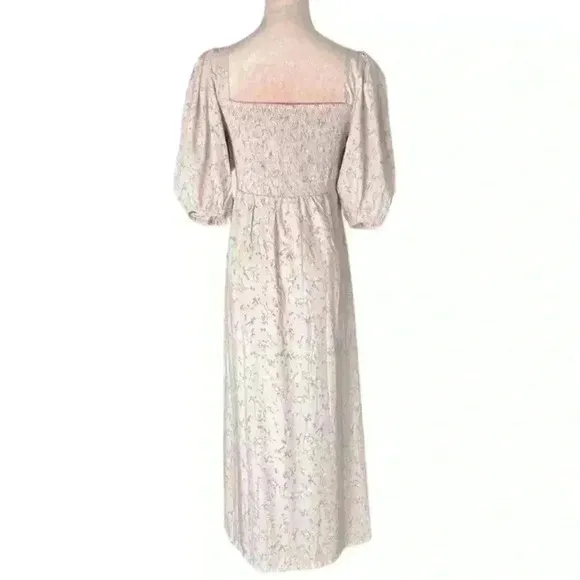 Sokee Collective Side Shoulder Pouf Dress. Lavender/Yellow Floral. Sz Small. NWT