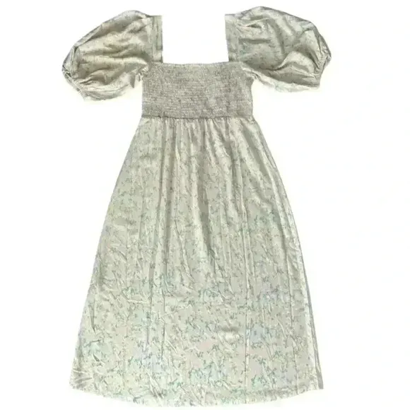 Sokee Collective Side Shoulder Pouf Dress. Lavender/Yellow Floral. Sz Small. NWT