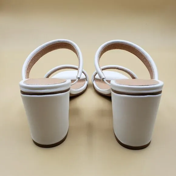 SOLUDOS Ines Heels Cushioned All White Women's Size 5/35.5 Straps summer Sandals