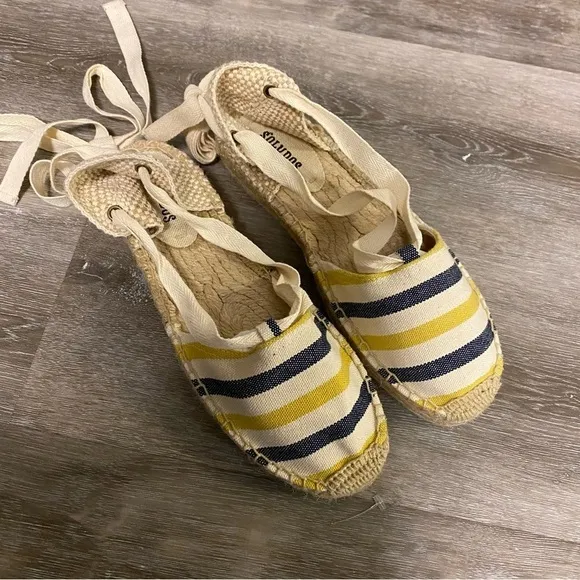 SOLUDOS | Striped Gladiator Platform Sandals Size 8.5