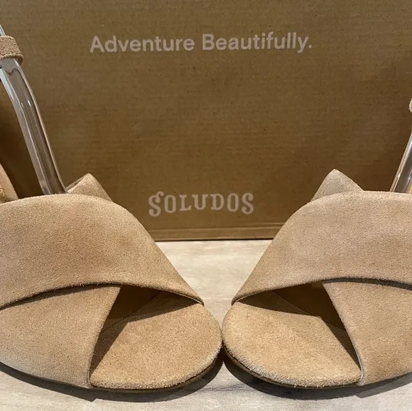 Soludos Suede Heels with Wicker Covered Heels Size 11