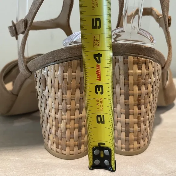 Soludos Suede Heels with Wicker Covered Heels Size 11