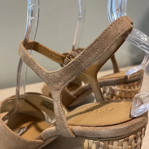 Soludos Suede Heels with Wicker Covered Heels Size 11