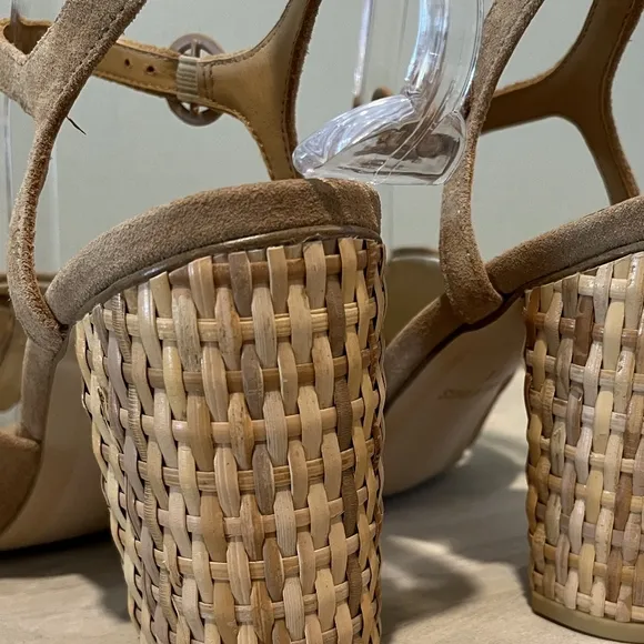 Soludos Suede Heels with Wicker Covered Heels Size 11