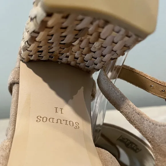 Soludos Suede Heels with Wicker Covered Heels Size 11