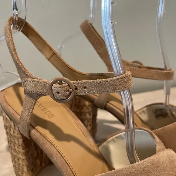 Soludos Suede Heels with Wicker Covered Heels Size 11