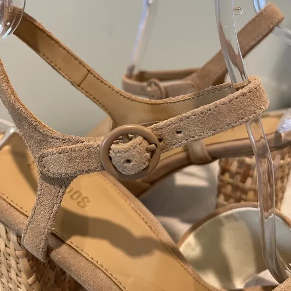 Soludos Suede Heels with Wicker Covered Heels Size 11