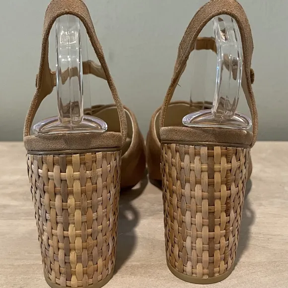 Soludos Suede Heels with Wicker Covered Heels Size 11