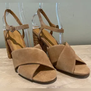 Soludos Suede Heels with Wicker Covered Heels Size 11