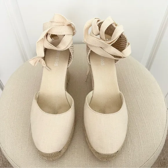 Soludos The Marseille Wedge - Espadrille Sandals La Concha Ivory