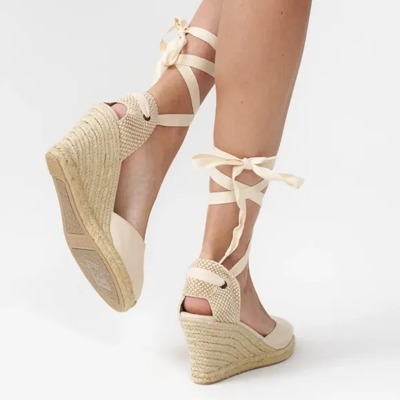 Soludos The Marseille Wedge - Espadrille Sandals La Concha Ivory