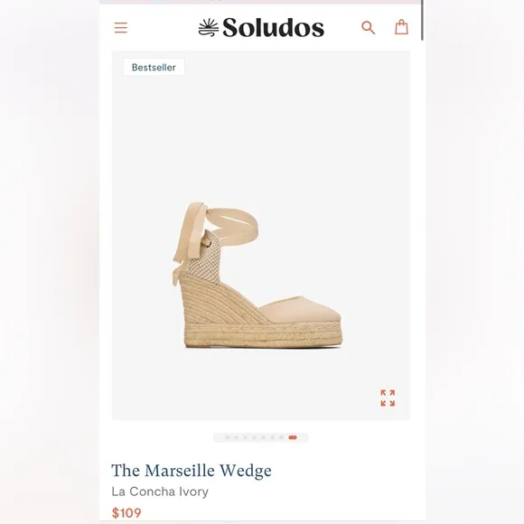 Soludos The Marseille Wedge - Espadrille Sandals La Concha Ivory