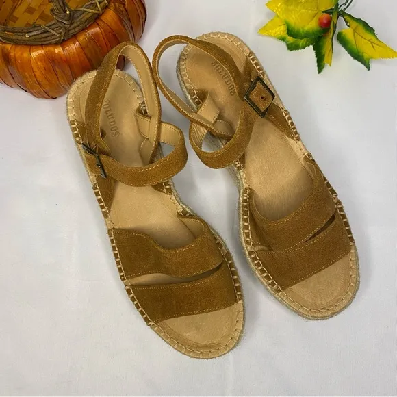 Soludos Walnut Como Platform Wedge 9.5
