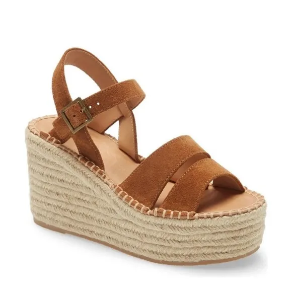 Soludos Walnut Como Platform Wedge 9.5