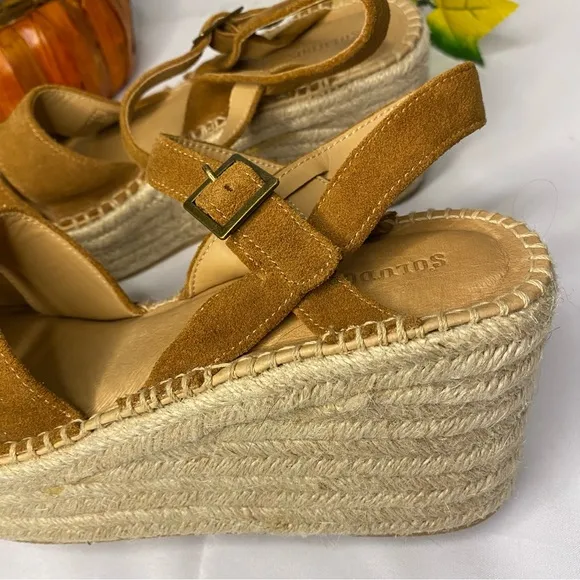 Soludos Walnut Como Platform Wedge 9.5