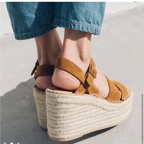 Soludos Walnut Como Platform Wedge 9.5
