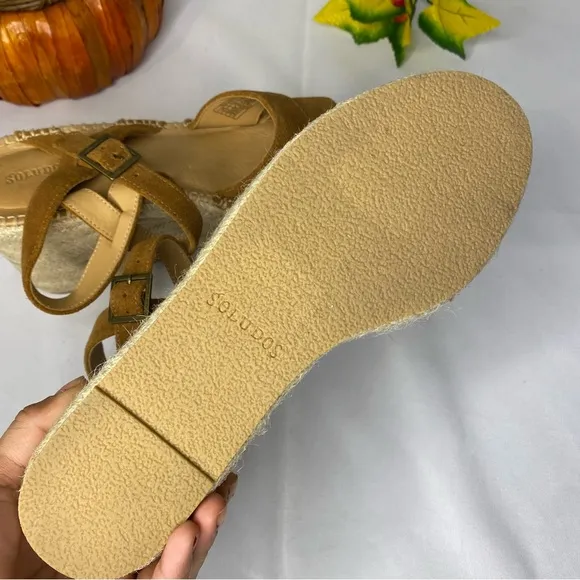 Soludos Walnut Como Platform Wedge 9.5