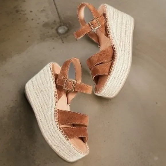 SOLUDOS • Walnut Como Platform Wedge Sandals Includes Box