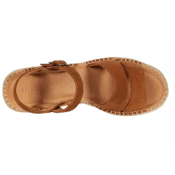 SOLUDOS • Walnut Como Platform Wedge Sandals Includes Box