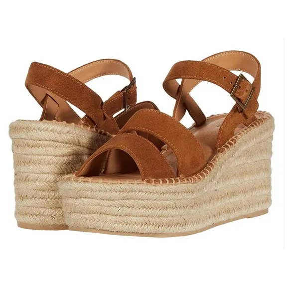 SOLUDOS • Walnut Como Platform Wedge Sandals Includes Box