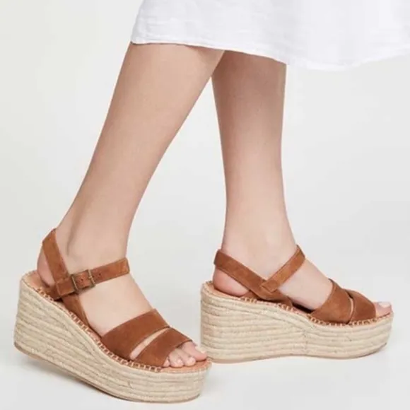 SOLUDOS • Walnut Como Platform Wedge Sandals Includes Box