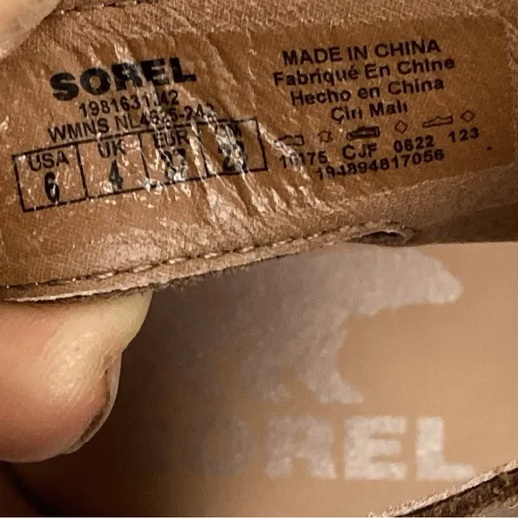 SOREL Cameron Flat Form Lace Wedge Cork Sandals Brown Womens 6 NWOT