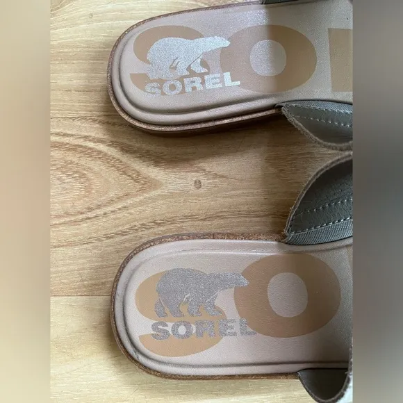 Sorel Ella II Leather Slide Sandals Sz 8