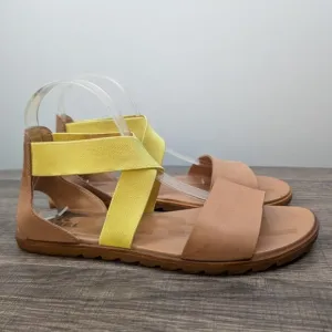 Sorel Ella Sandals in Yellow and Tan Size 9 Summer Colorful Cute Gorpcore Comfy