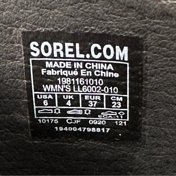 Sorel Joanie II Slide Sandals Wedge Suede Leather Black Size 6