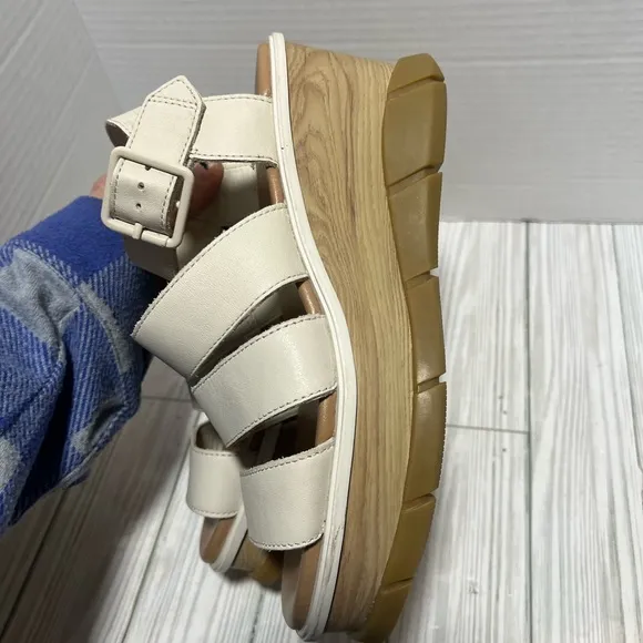 Sorel Joanie III Sandals Women's 7.5 Leather Strappy Platform Wedge