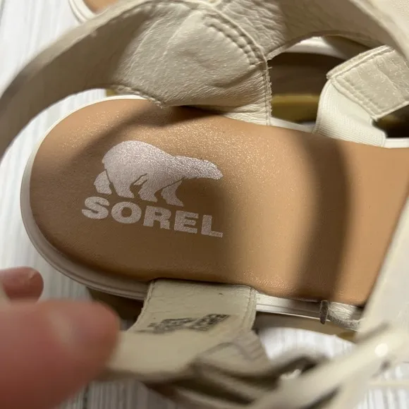Sorel Joanie III Sandals Women's 7.5 Leather Strappy Platform Wedge