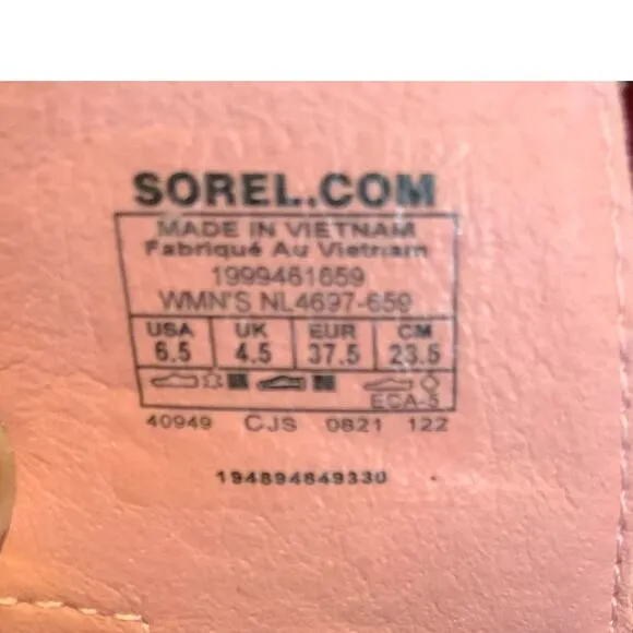 Sorel Kinetic Impact Slingback Blush Pink Women's Wedge Sandals Size 6.5 NEW