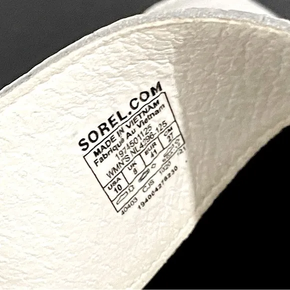 Sorel Roaming Big Buckle Slide Sandals Leather 90s Chunky Beaded Studded Neutral