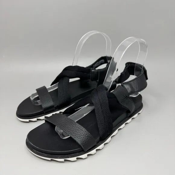 Sorel Roaming Multi-Strap Sandals Womens Strappy Gladiator Black White Size 5.5