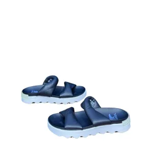 Sorel Viibe Twist Sandals Shoes Black Leather Strappy Slide Platform size 7