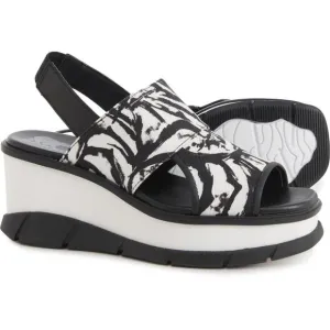 Sorel Women's Black White Joanie III Slingback Wedge Sandals Size 8 NEW