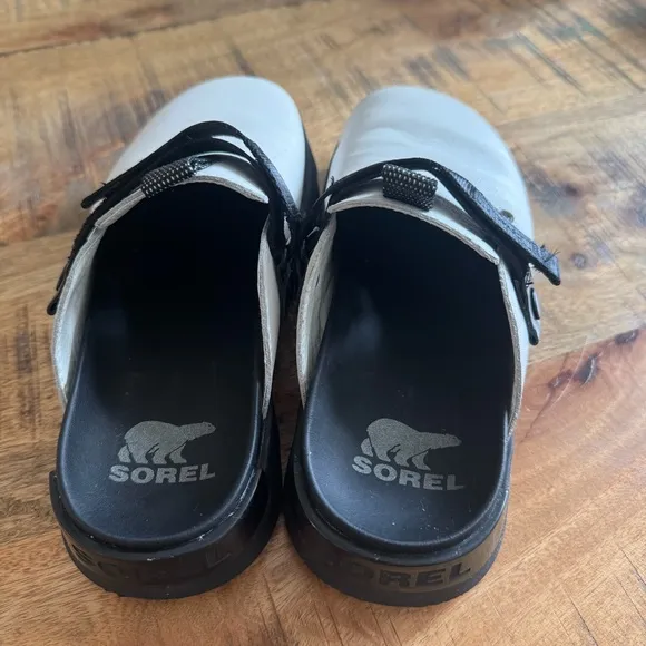 Sorel Womens Black White Viibe™ Clog Size 8.5