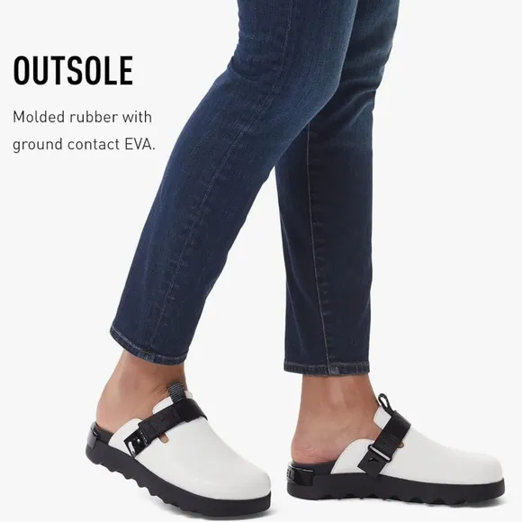 Sorel Womens Black White Viibe™ Clog Size 8.5