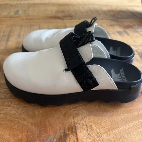 Sorel Womens Black White Viibe™ Clog Size 8.5