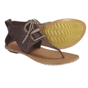 Sorel Women’s Brown Textured Leather Summer Boot Lace Up Tie Sandals Size 8