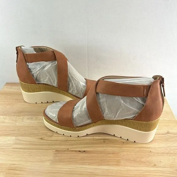 Soul Naturalizer Goodtimes Wedge Sandals- Toffee- Size 11 M- NIB