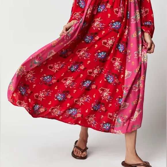 Spell Solstice Midi Dress in Salsa Rose