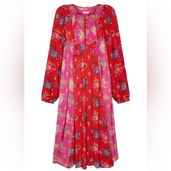 Spell Solstice Midi Dress in Salsa Rose