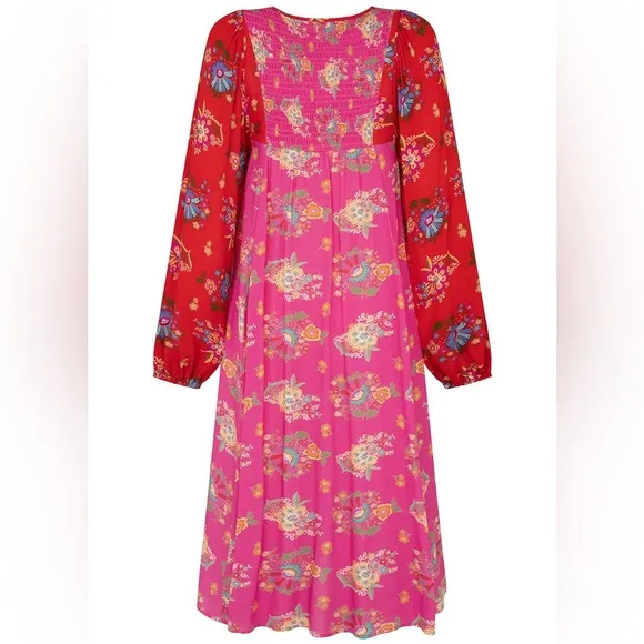 Spell Solstice Midi Dress in Salsa Rose