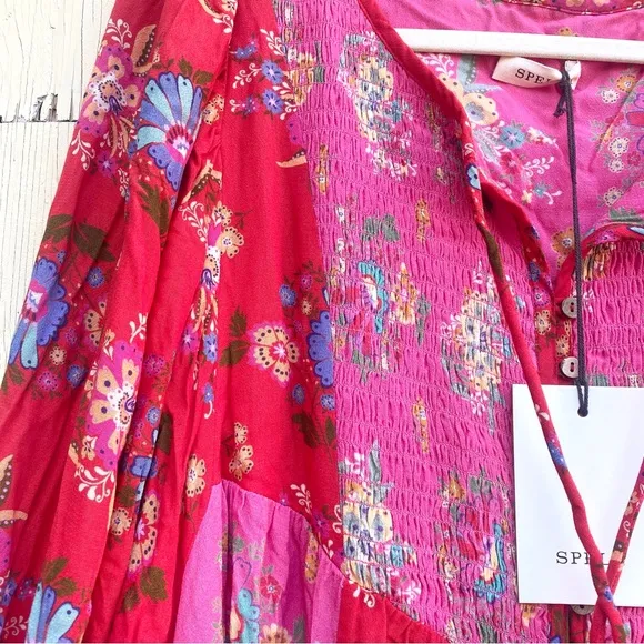 Spell Solstice Midi Dress in Salsa Rose