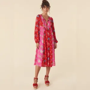 Spell Solstice Midi Dress in Salsa Rose