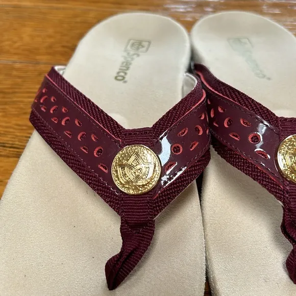 Spenco brand Starboard style sandals.  Orthotic footbed. Wine.  Size 8.5.