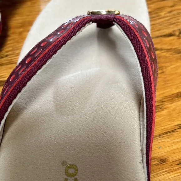Spenco brand Starboard style sandals.  Orthotic footbed. Wine.  Size 8.5.